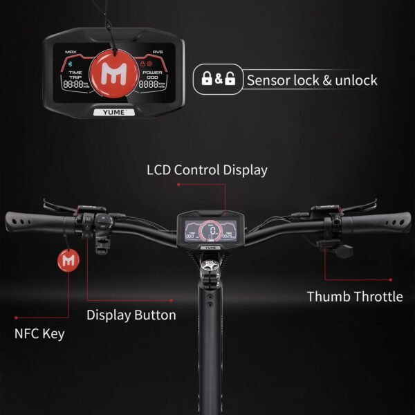 M YUME SCOOTER Hawk Dual Motor Electric Scooters for Adults 2400W 43MPH 43Miles Long Rang E-Scooter - Image 12