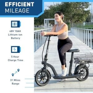 Hiboy MAX Pro Electric Scooter, 46.6 Mi Long Range, 22 MPH Power by 650W MAX Motor, 11'' Pneumatic Tires, Split Hub Design, Dual Suspension, 265lbs MAX Load, Commuting Electric Scooter for Adults - Image 2