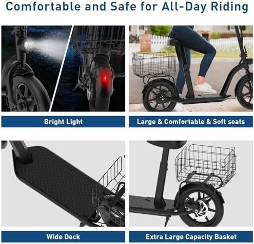 Hiboy MAX Pro Electric Scooter, 46.6 Mi Long Range, 22 MPH Power by 650W MAX Motor, 11'' Pneumatic Tires, Split Hub Design, Dual Suspension, 265lbs MAX Load, Commuting Electric Scooter for Adults - Image 4