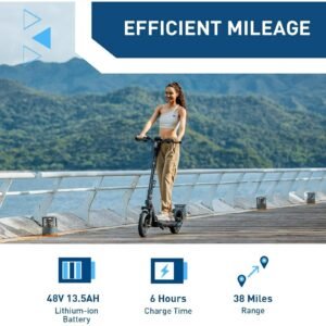 Hiboy X300 Electric Scooter, 700W Peak Motor, 12" Pneumatic Tires, 23 Mph & 38 Miles Range, Folding Commuter Electric Scooter for Adults - Image 7